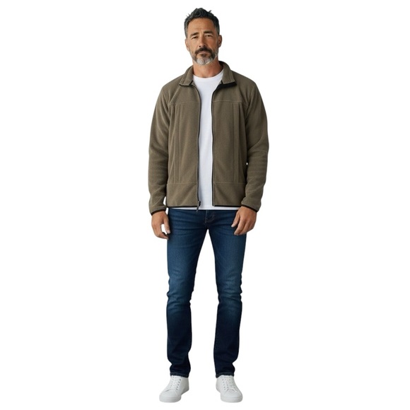 LANDS’ END Fleece Lined Full Zip Jacket in Dark Moss Green Size XL - Picture 9 of 9